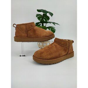 Ugg Women's Classic Ultra Mini Brown Suede  Ankle Boots Size 9 US